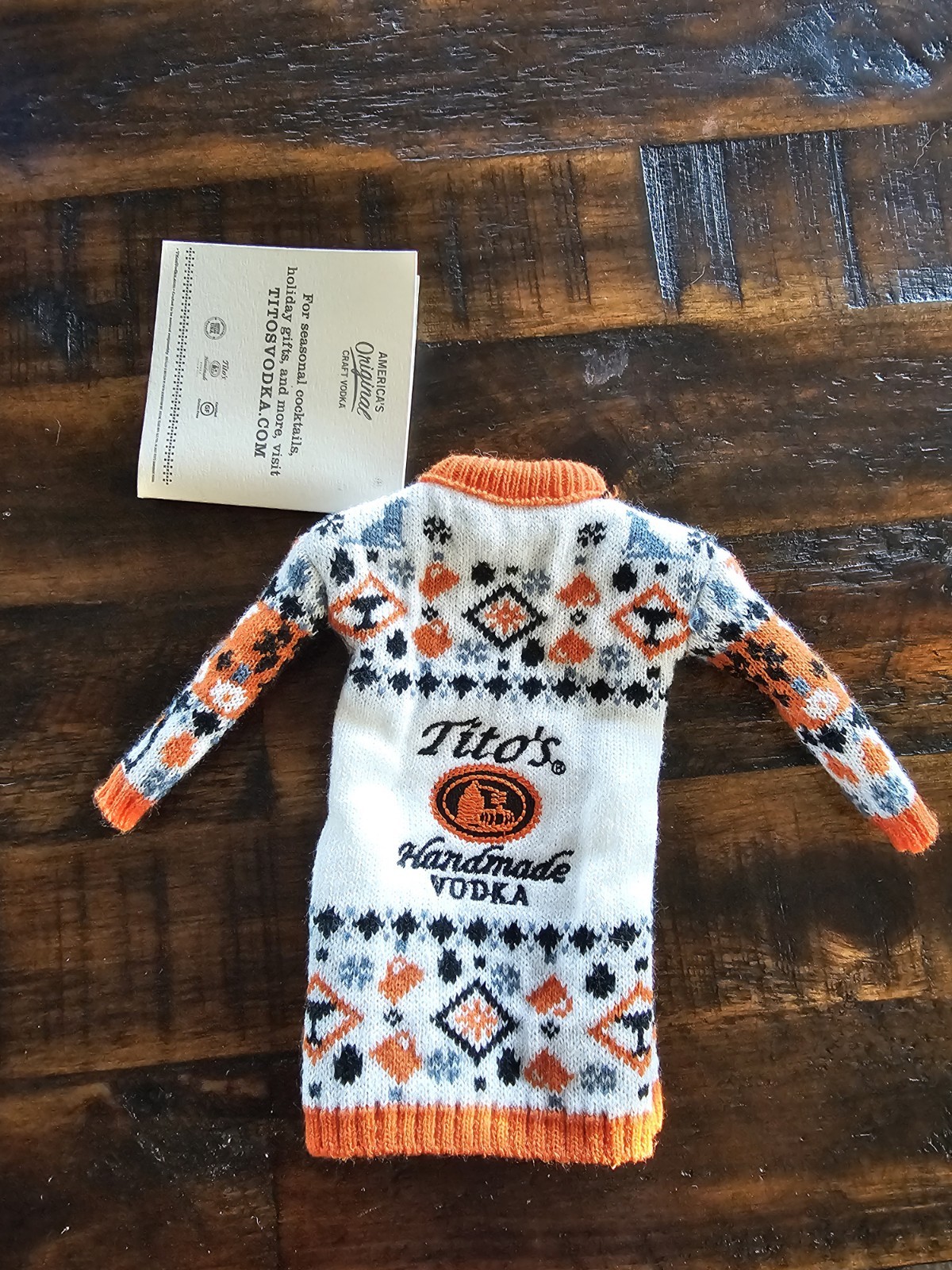 Tito's Handmade Vodka Bottle Sweater- NWT