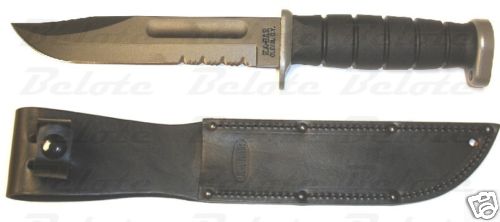 Ka-Bar Knives D2 Extreme Serrated + KaBar Leather Sheath 1283