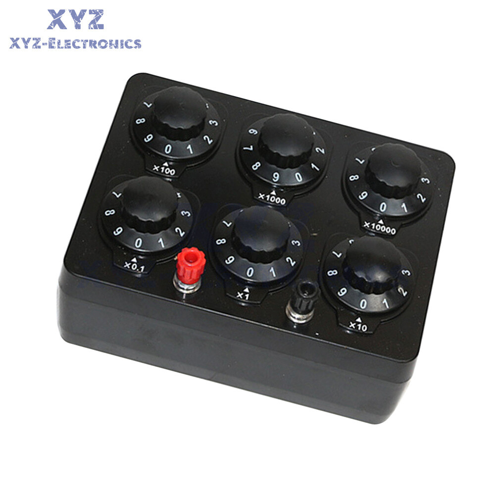 0-99999Ohm 6knobs Simple Resistance Box Resistor Electricity Teaching Instrument