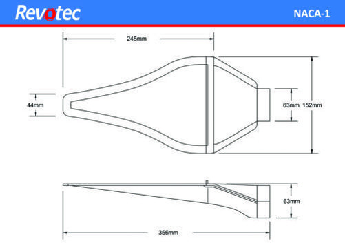 NACA Duct 63mm Outlet Clear