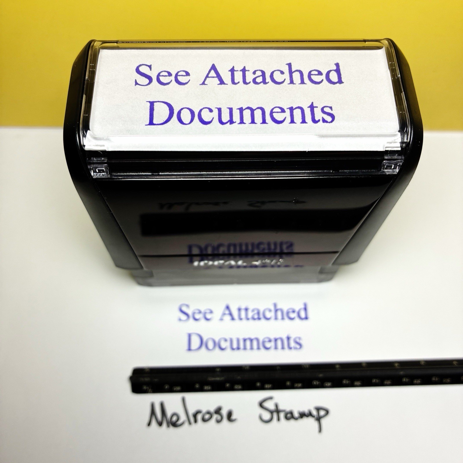 See Attached Documents Rubber Stamp Purple Ink Ideal 4913
