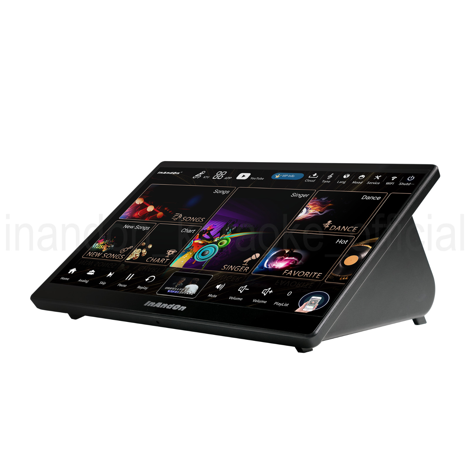 InAndOn 3-in-1 Home Karaoke Machine 15.6" Touchscreen Built in Mixer
