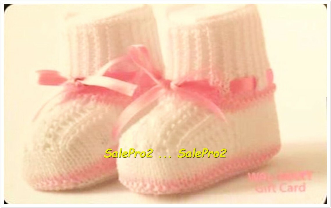 WALMART USA CONGRATULATION HONEY IT IS A GIRL! PINK SOX US COLLECTIBLE GIFT CARD