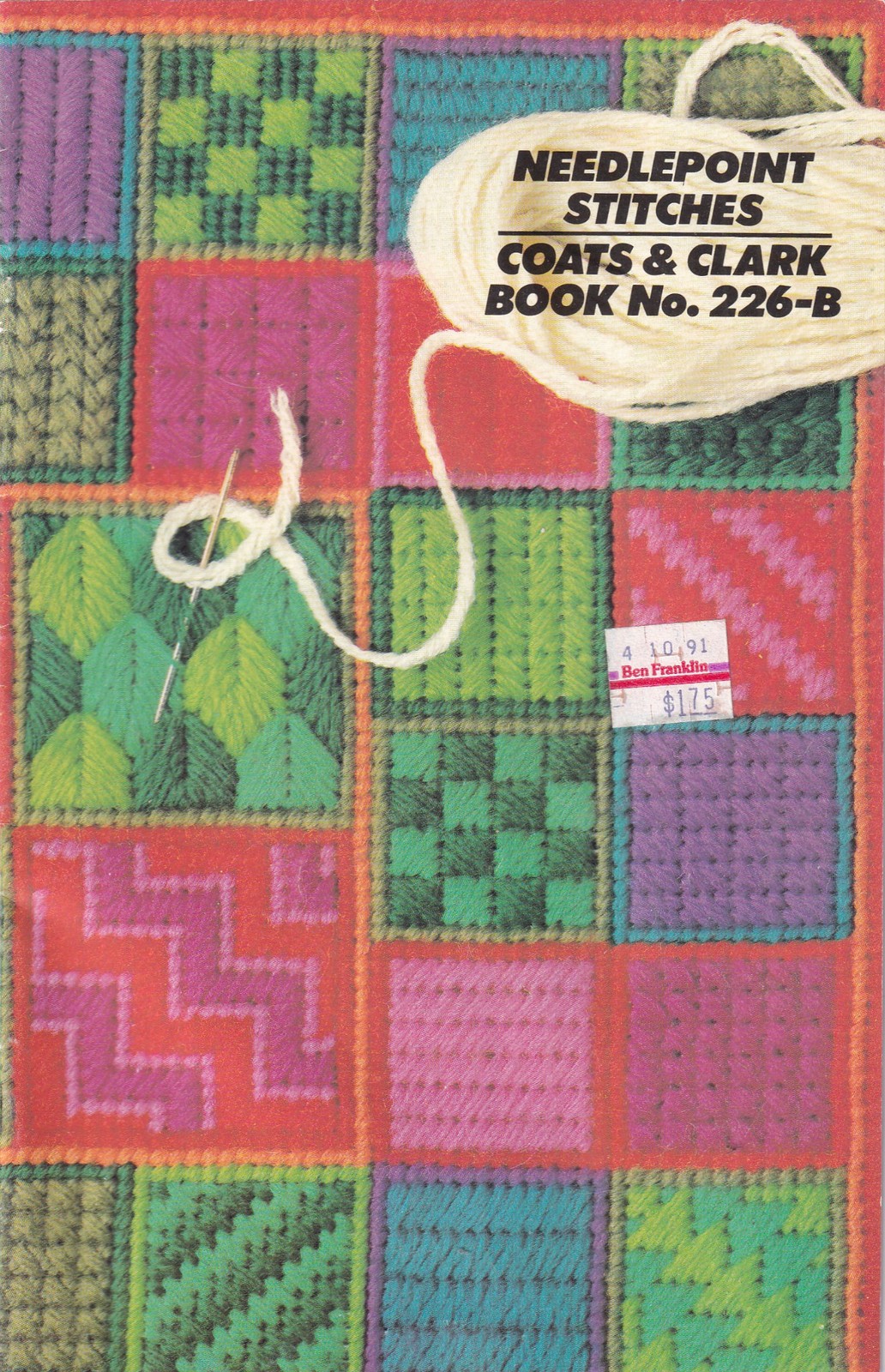 1972 Vintage Needlepoint Stitches Coats & Clark 226-B How To Pattern Booklet