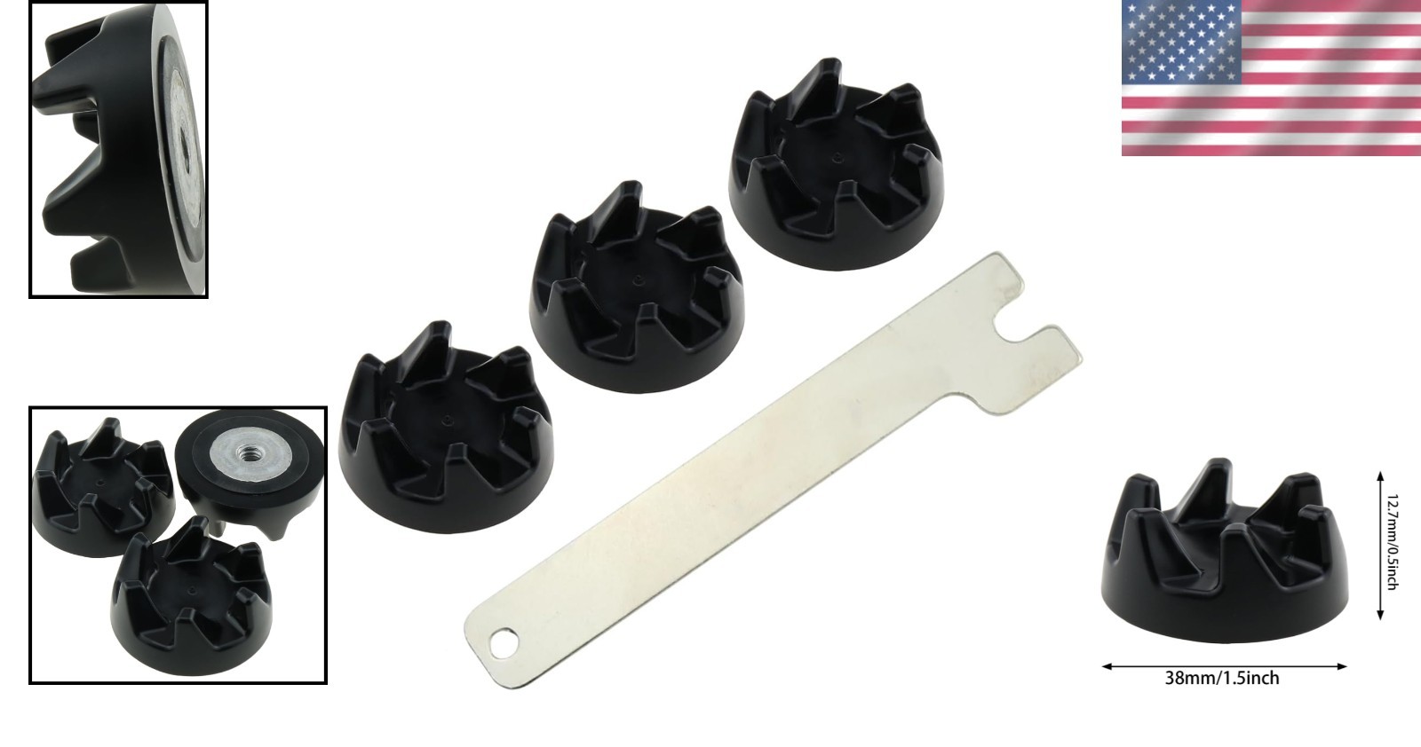 3PCS KitchenAid 9704230 Replacement Blender Coupler with Disassembly Tool