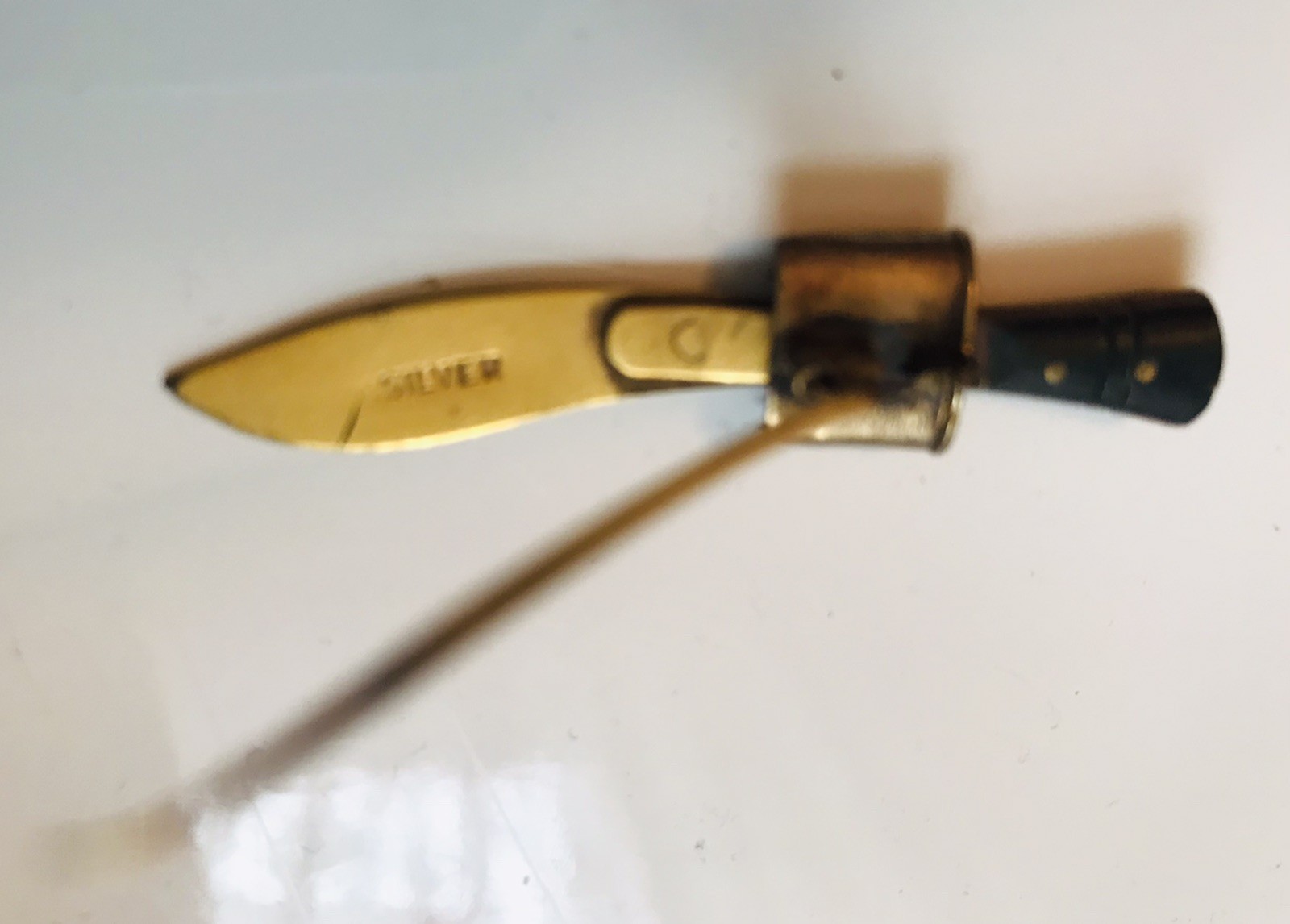 Vtg India Islamic Sikh Design Kirpan Dagger Khanjar Jambiya Curved Knife PIN