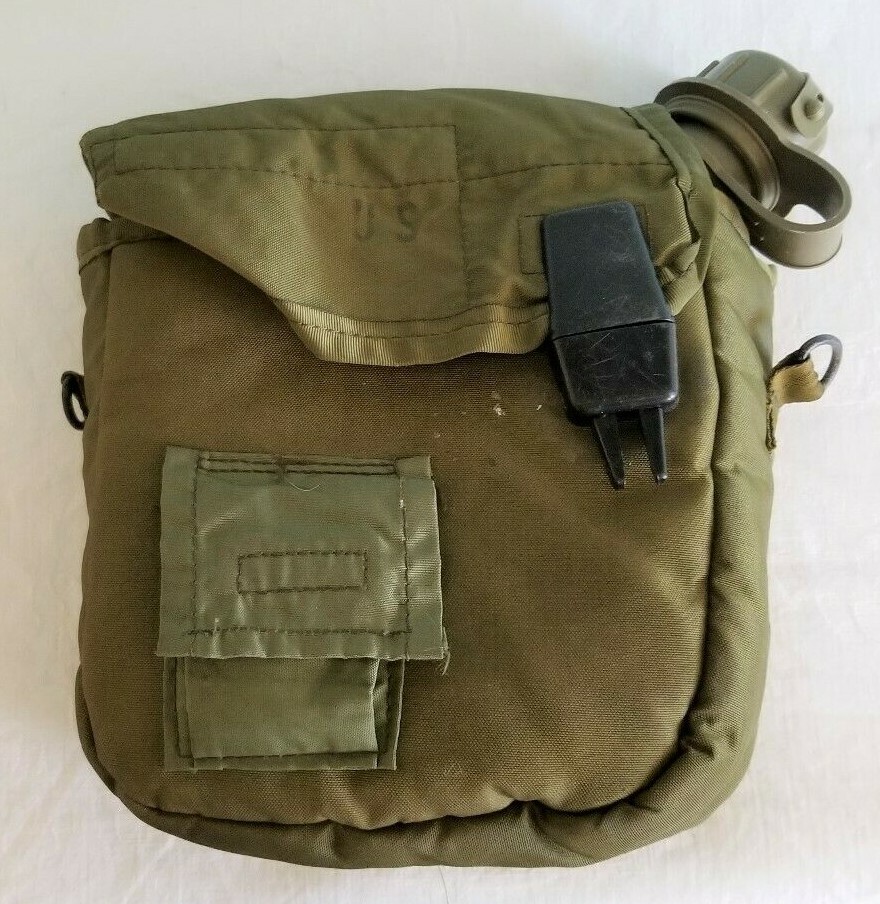 US Military 2 Qt Canteen With Collapsible Bladder  Pile Lined Cover 1A863  1996
