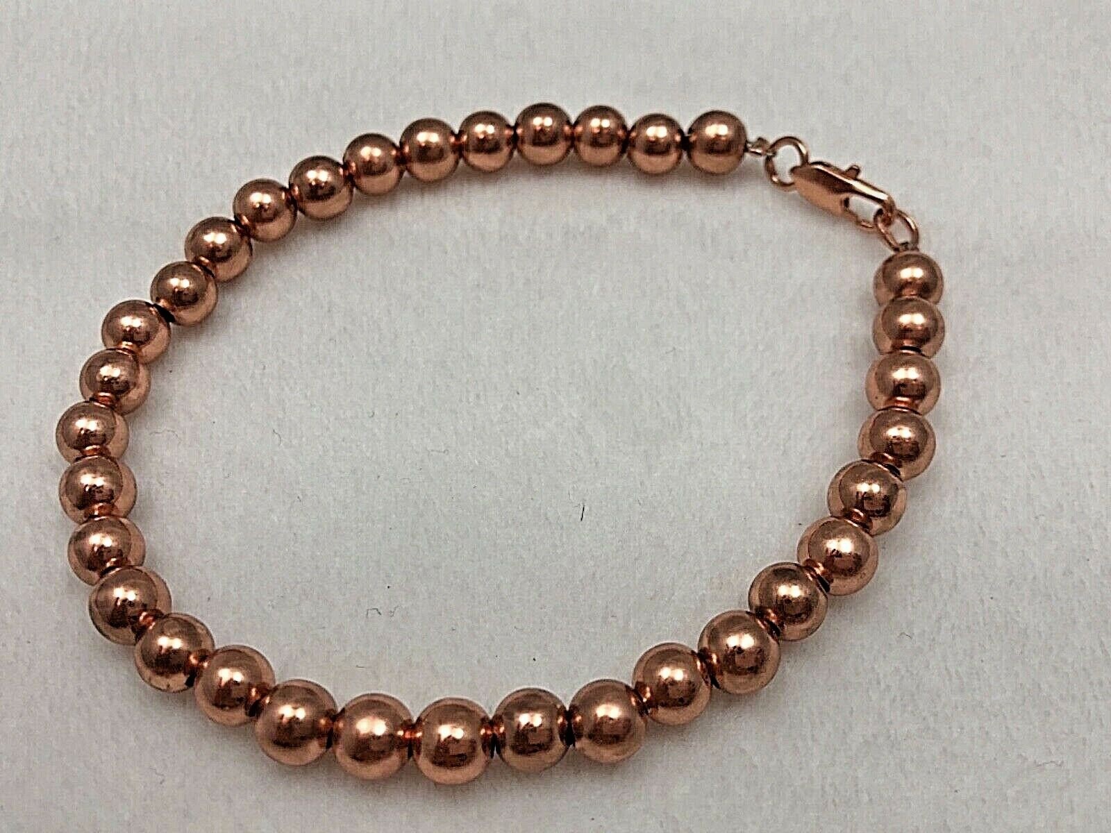 Handmade Raw Copper Bracelet 6mm Round Beaded Bracelet 6" 7" 8" & 9" Bracelets