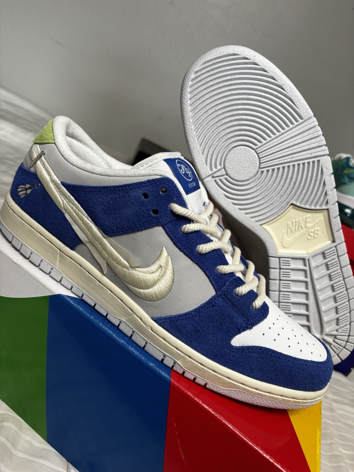 Nike SB Dunk Low Pro QS Fly Gardenia Game Royal Blue Skateboarding US 12 Men