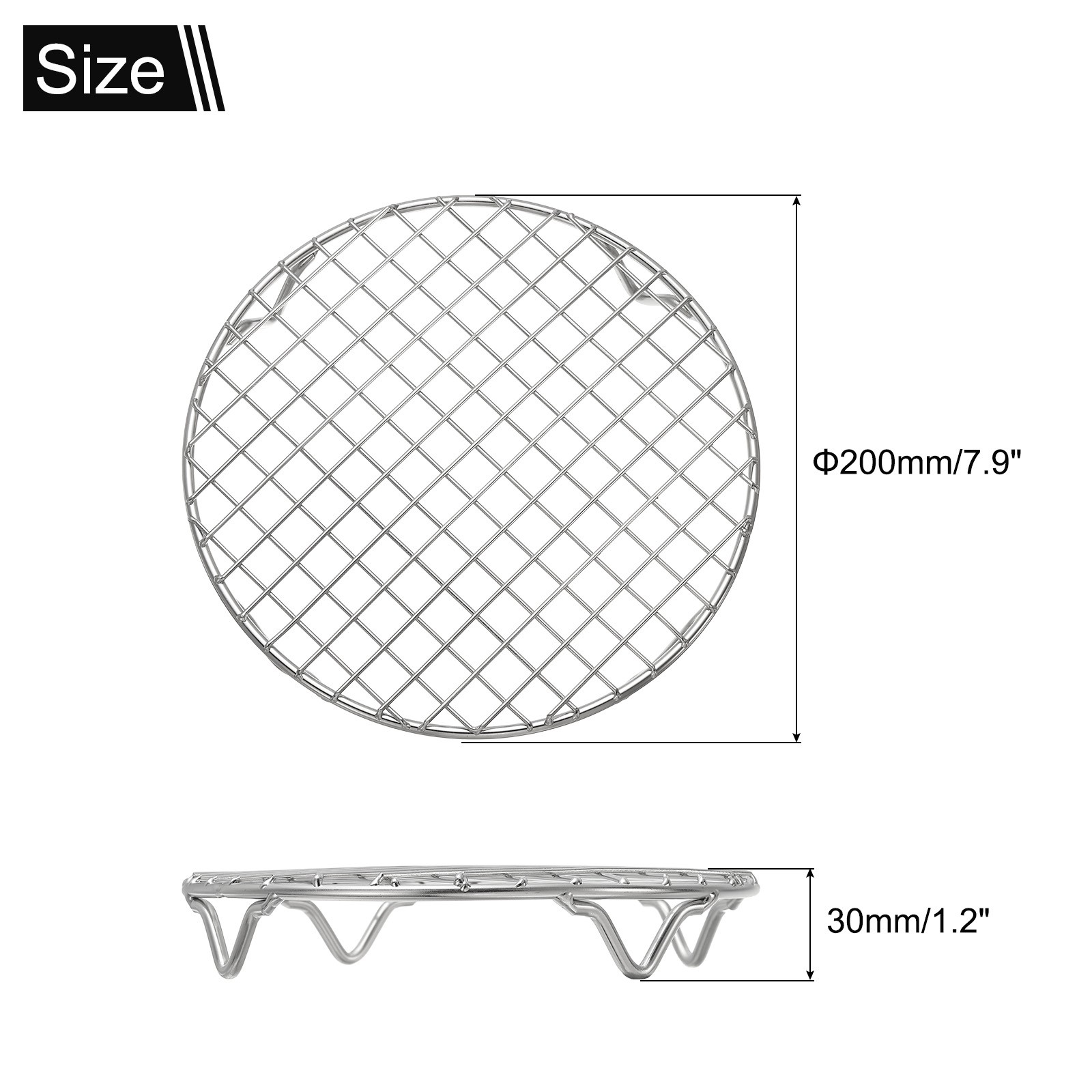 Round Cooking Rack 7.9 Inch Dia for Cooking Silver