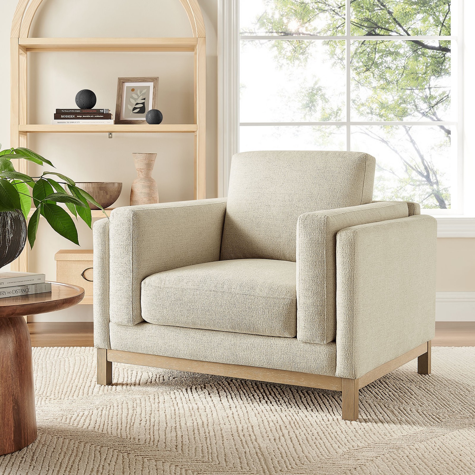Roscoe Fabric Armchair in Ivory
