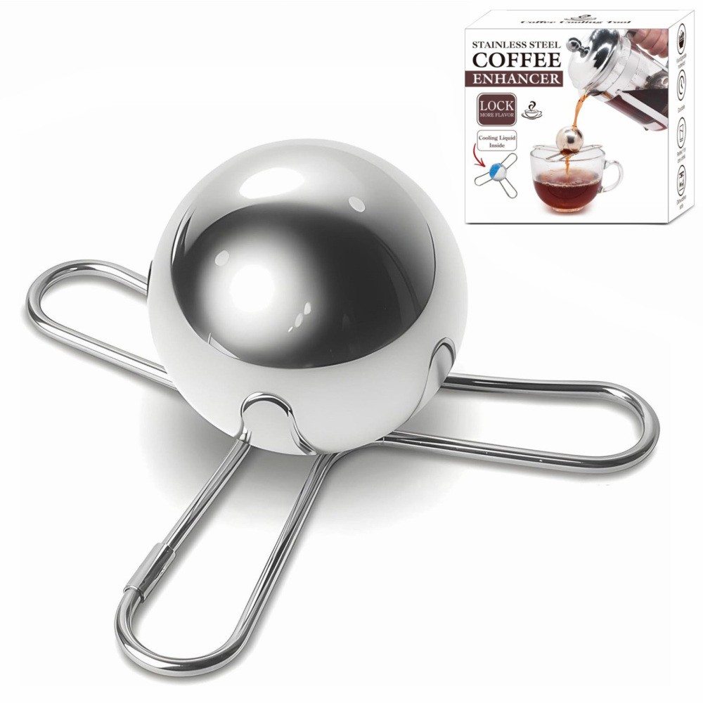 Reusable Stainless Steel Coffee Cooling Balls Freezable for Pour Over Espresso