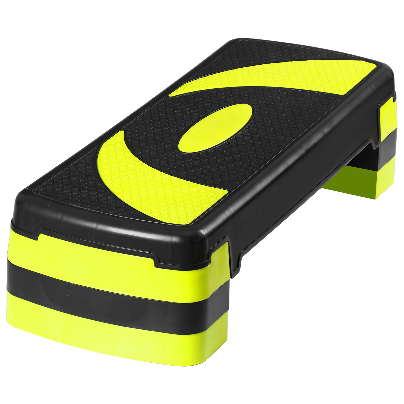 Adjustable Workout Aerobic Step Platform Exercise Stepper w/ Risers 30'' Yellow