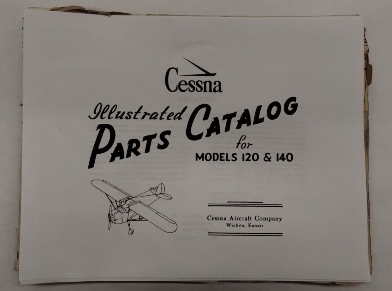 Cessna Models 120 & 140 Illustrated Parts Catalog 1946-Original