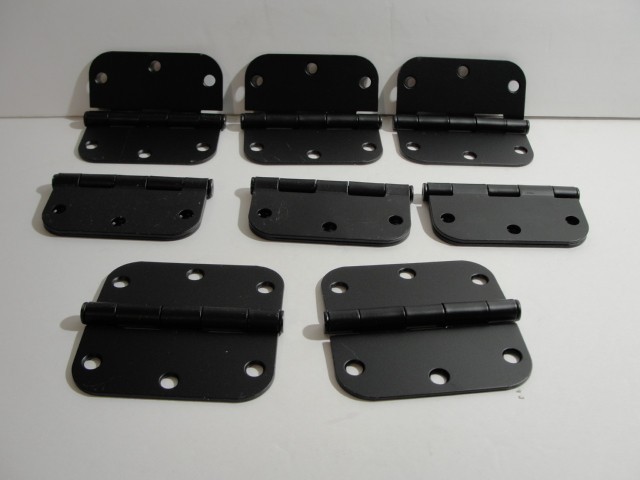Design House 3-1/2" x 5/8" Radius Matte Black Door Hinge 8-Pack