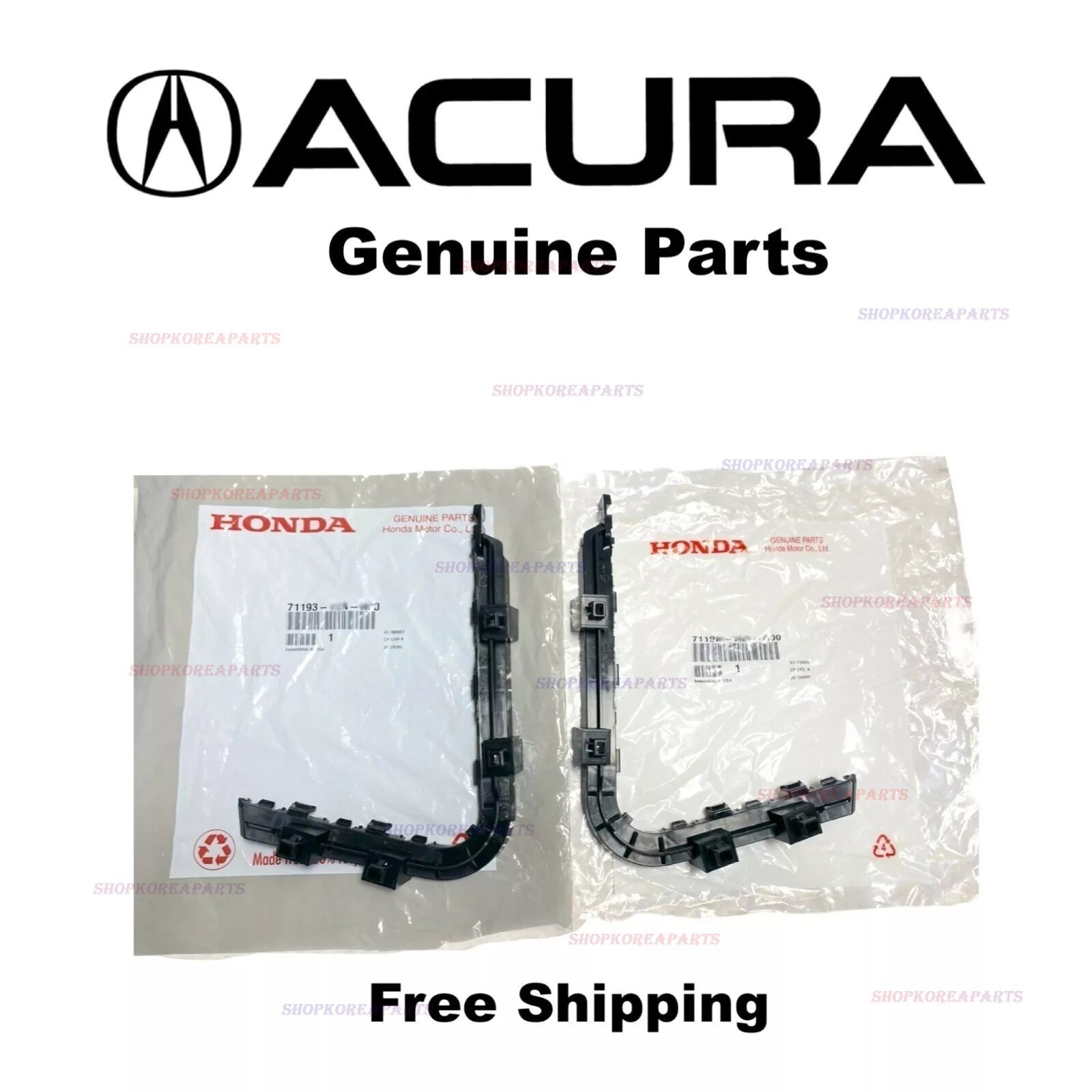 NEW OEM 09 - 14 ACURA TL FRONT BUMPER DRIVER & PASSENGER FENDER BRACKET HOLDER