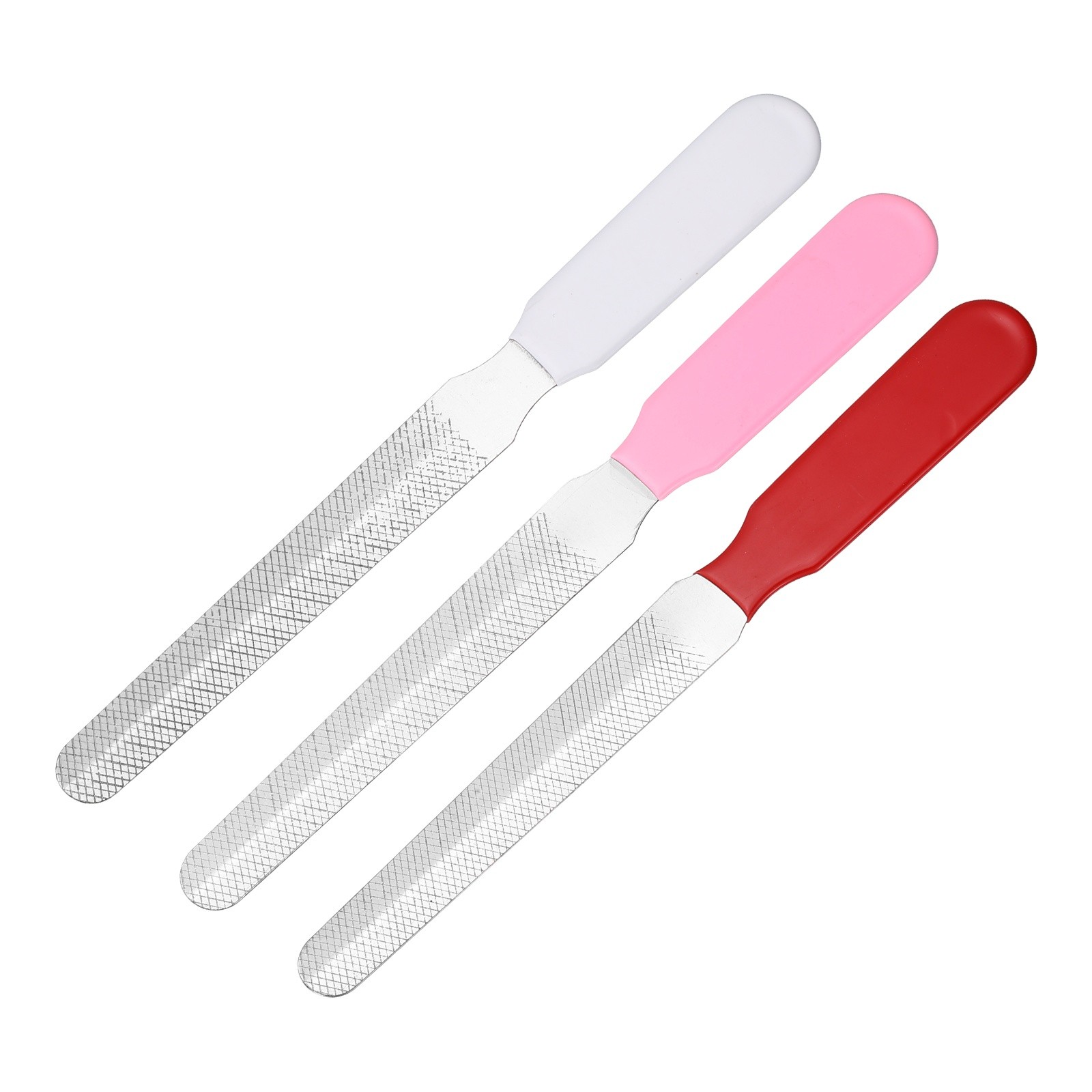5.5x0.6" Stainless Steel Pet Nail File, (Red/Pink/White, 3 Pcs)