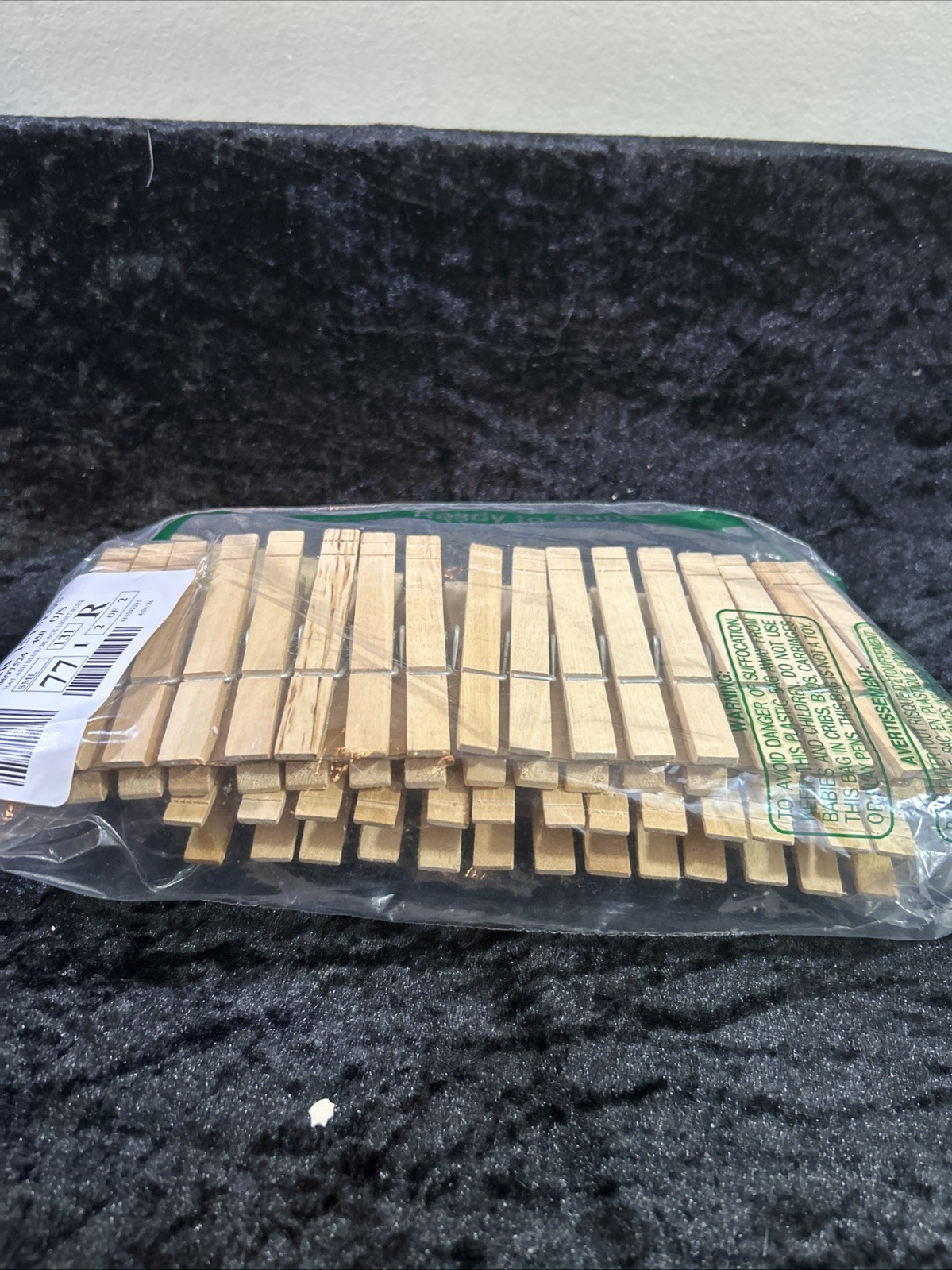 Natural Wood Clothespins Pack of 44 with Spring for Crafts or Hanging Clothes
