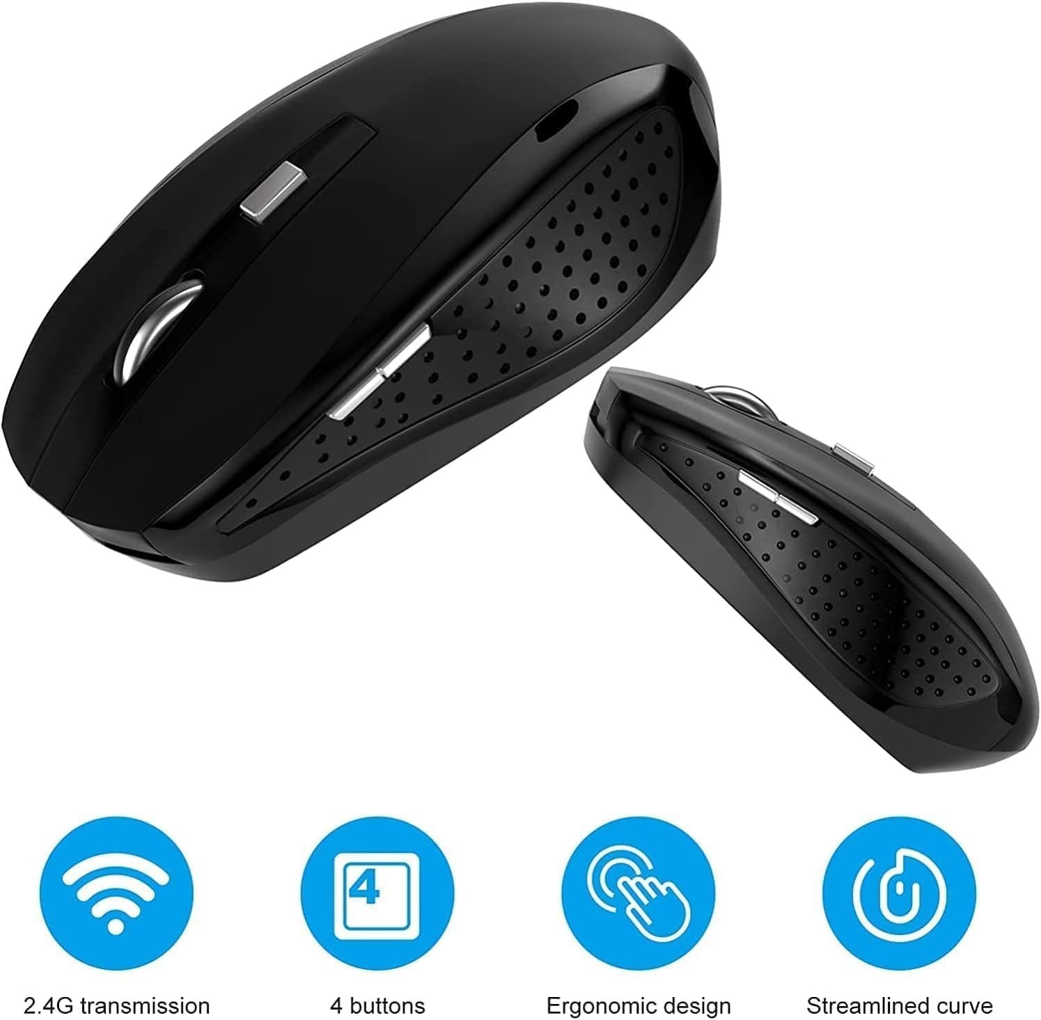 2 Wireless Optical Mouse Mice 2.4GHz USB Receiver For Laptop PC Computer DPI USA