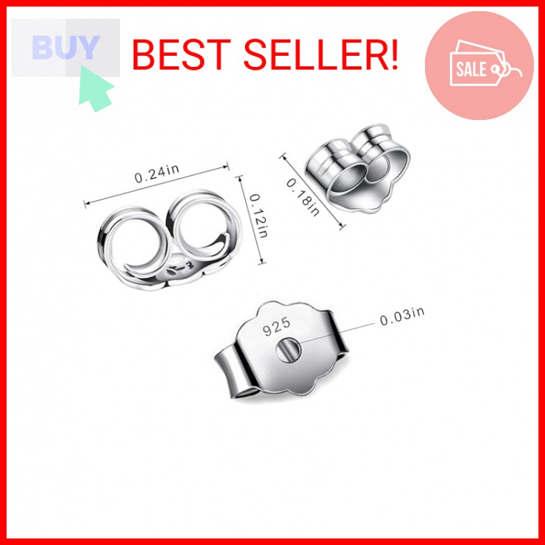 30pcs/15 Pairs Hypoallergenic Earring Backs Replacement,Plated Silver Secure Ear