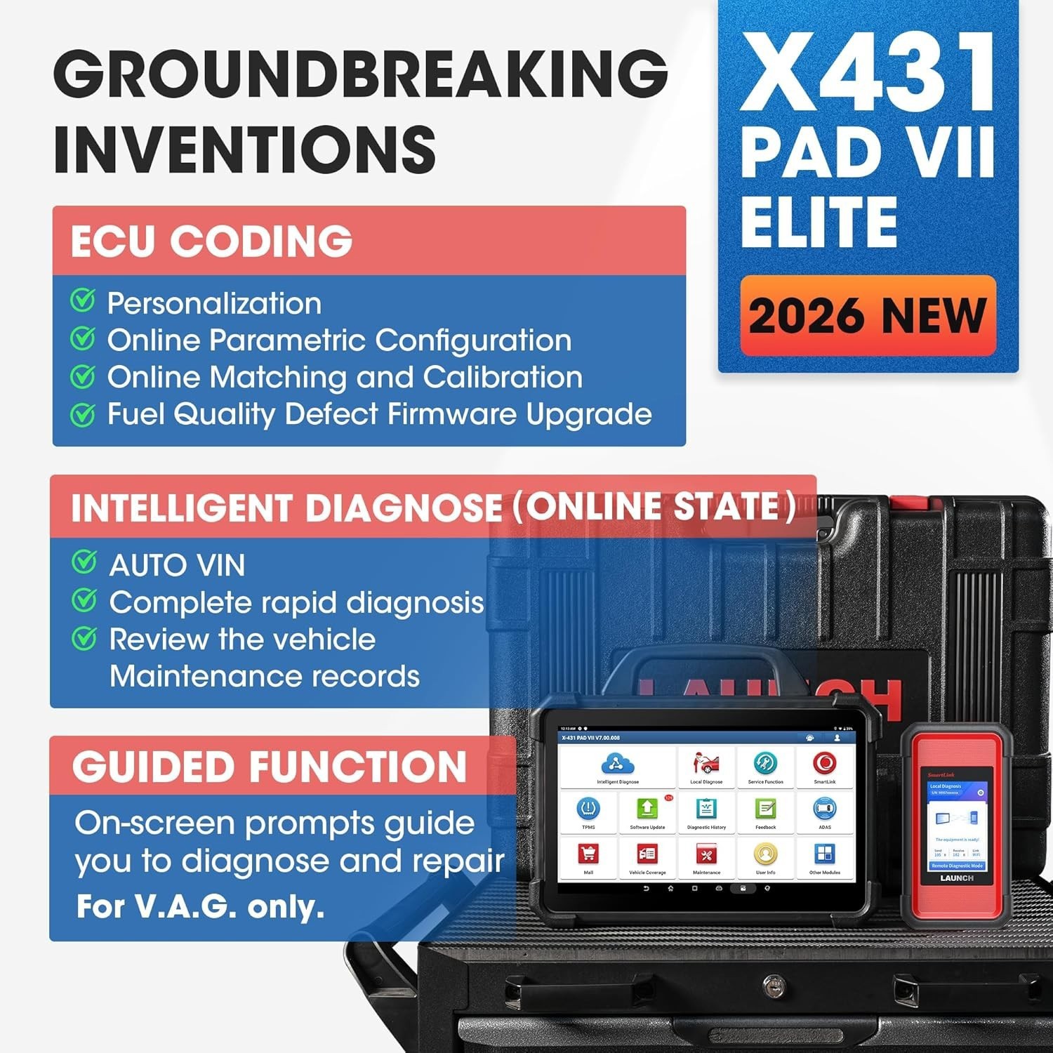 2026 LAUNCH X431 PAD VII ELITE PAD 7 PRO Diagnostic Scan Key Programming Coding