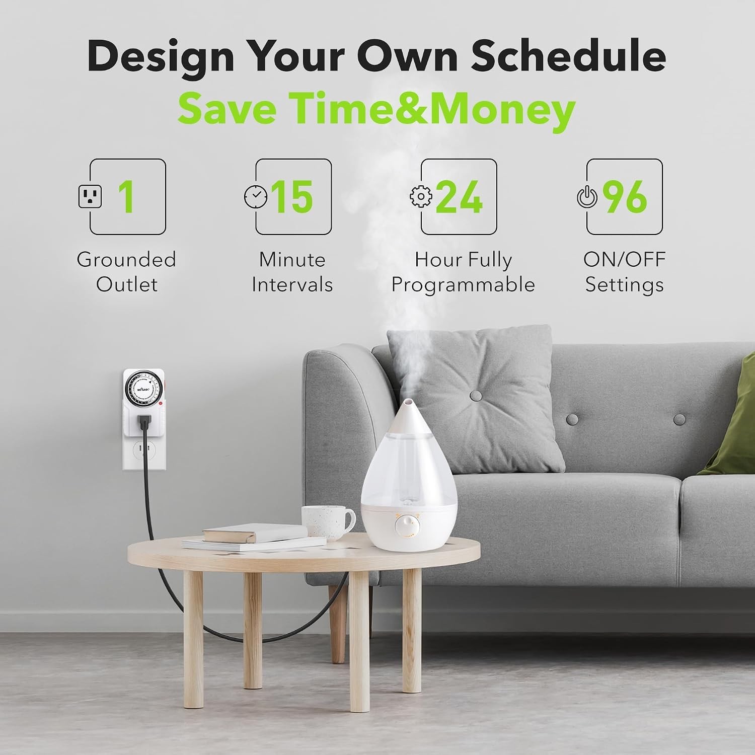 24-Hour Heavy Duty Mechanical Timer Outlet - Safe & User-Friendly Automation
