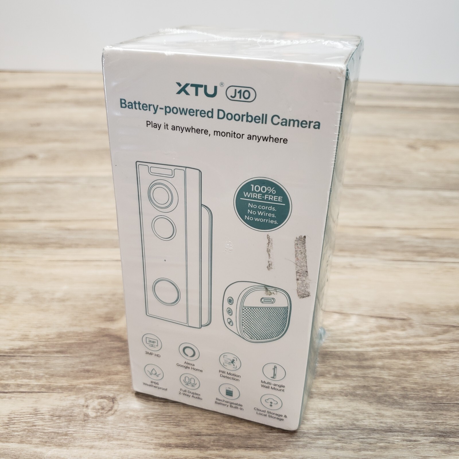 XTU J10 Wireless Video Doorbell No Subscription-2K HD Security Doorbell Camera