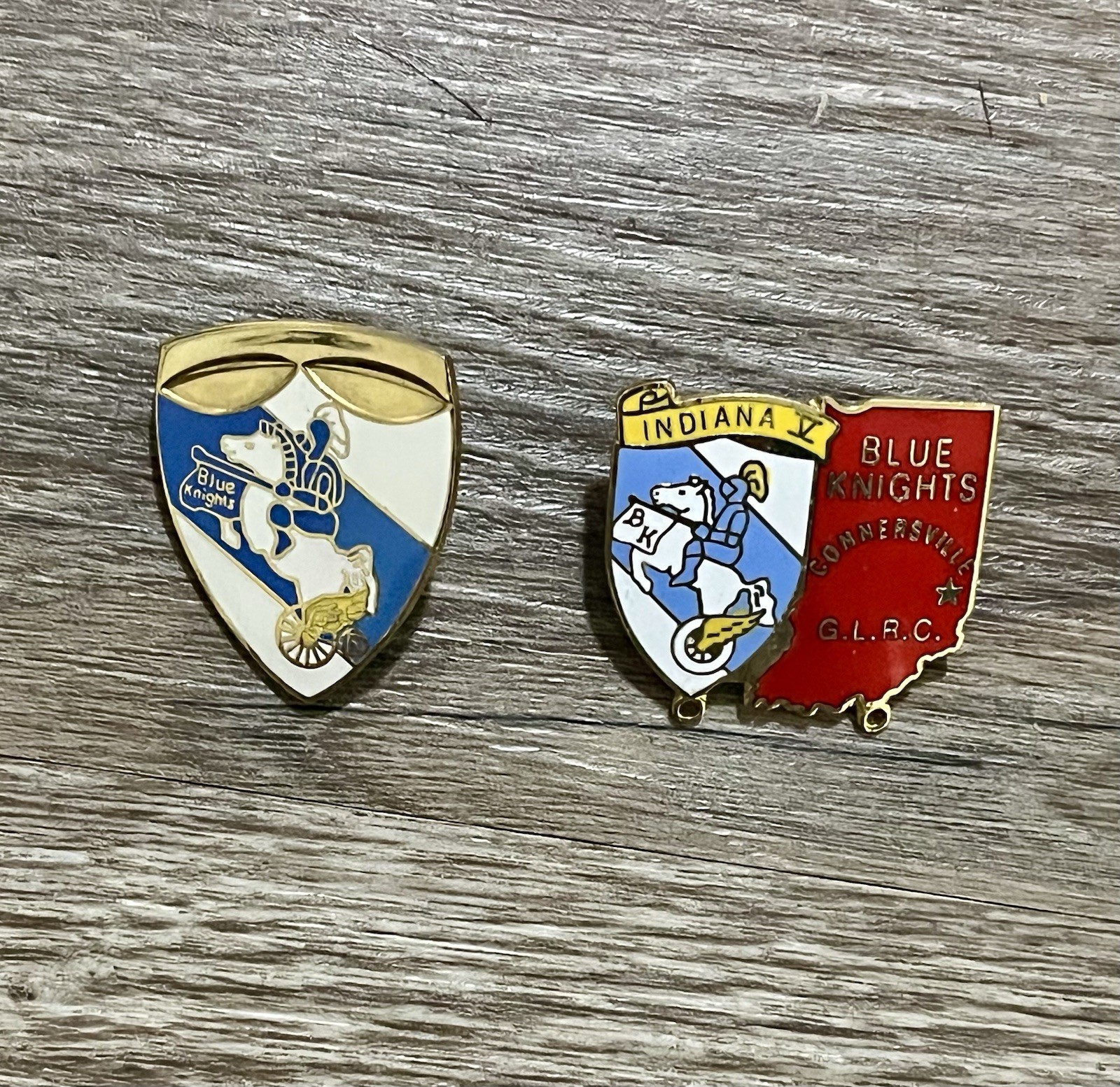 Blue Knights Police Motorcycle Club Hat Lapel Pin 2x INDIANA Lot Law Enforcement