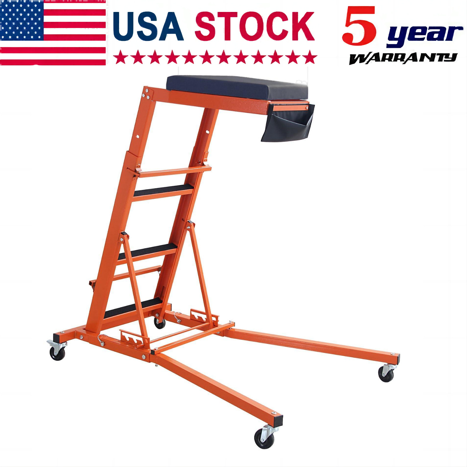 Foldable Automotive Topside Creeper 400LBS Adjustable Height Movable w/ 4 Wheels