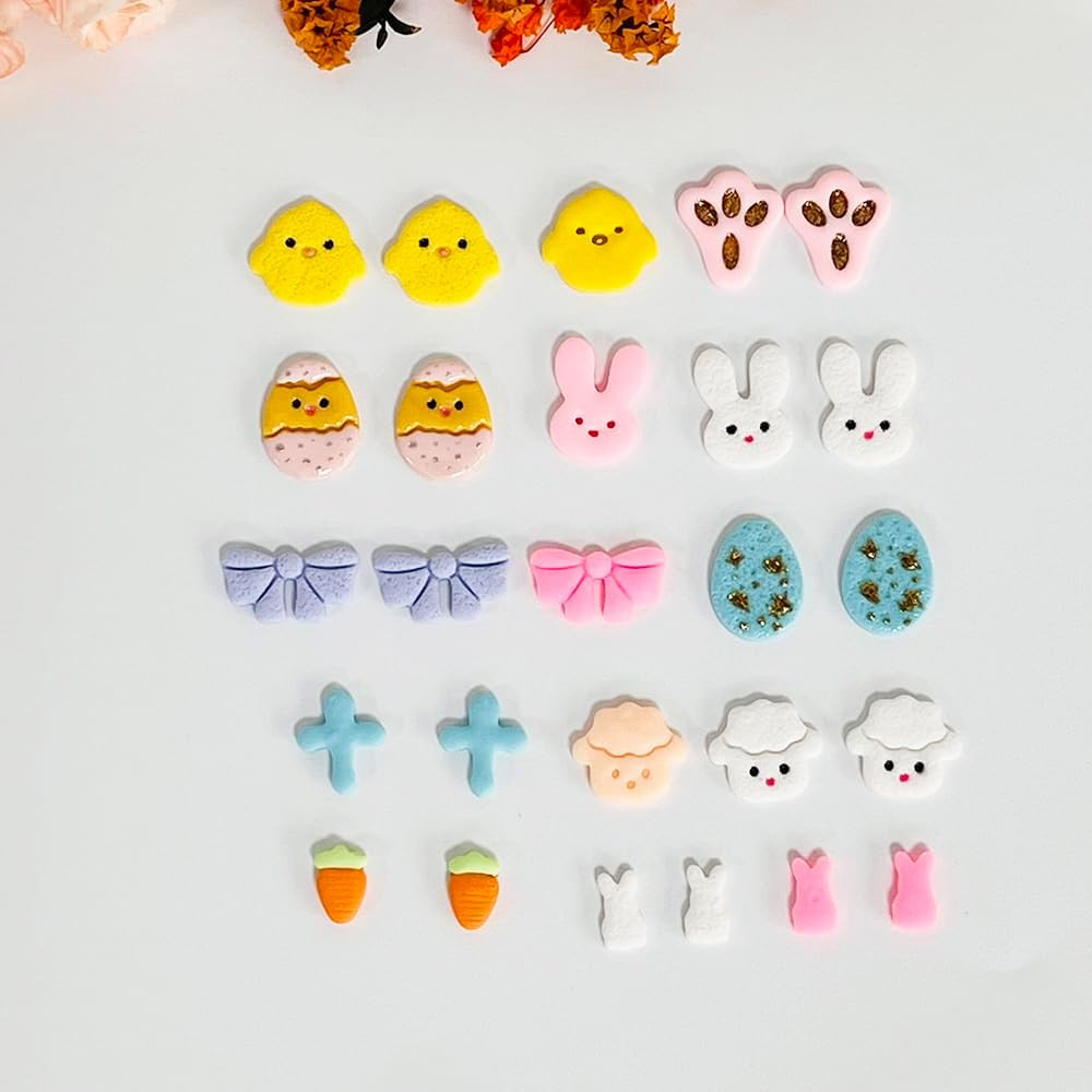Easter Polymer Clay Cutters Set – 10Pcs Clay Earring Cutters for Easter Eggs, Bu