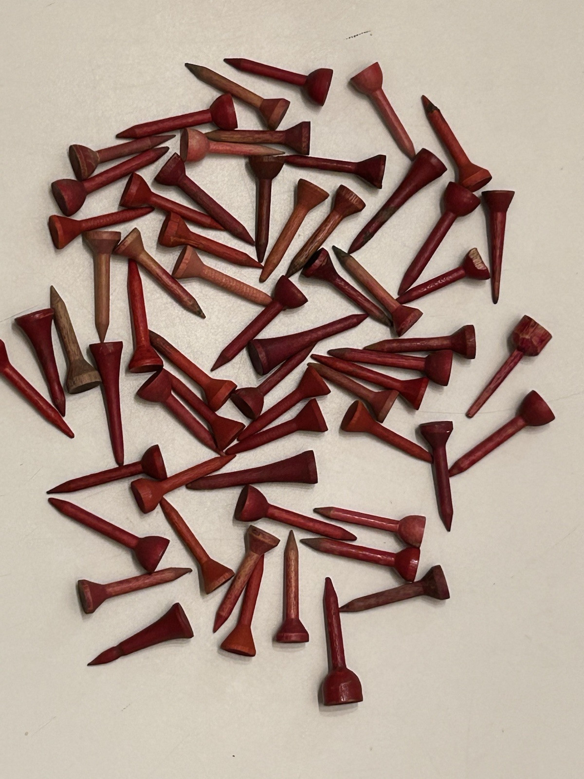 Lot Of 62 Vintage Red Wood Golf Tee T’s - GREAT VARIETY HERE AND OLD