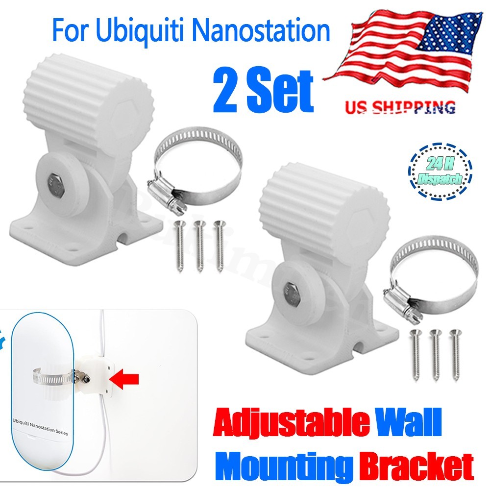 2pcs For Ubiquiti Nanostation Adjustable Wall Bracket Loco5AC NS-5AC LocoM5 NSM5