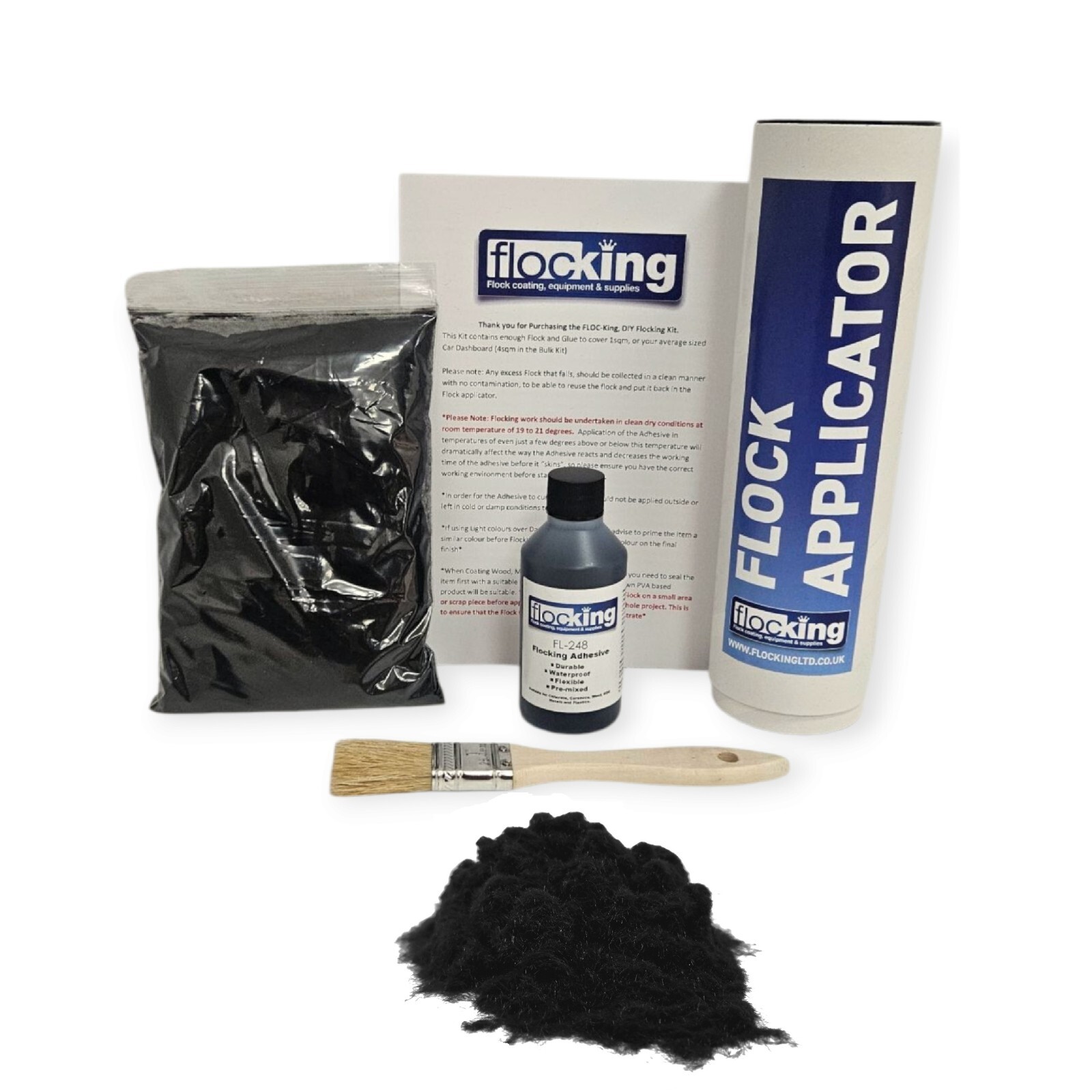 Flocking Kit Small - Flock Powder - Arts Crafts Woodworking - Choose your Colour