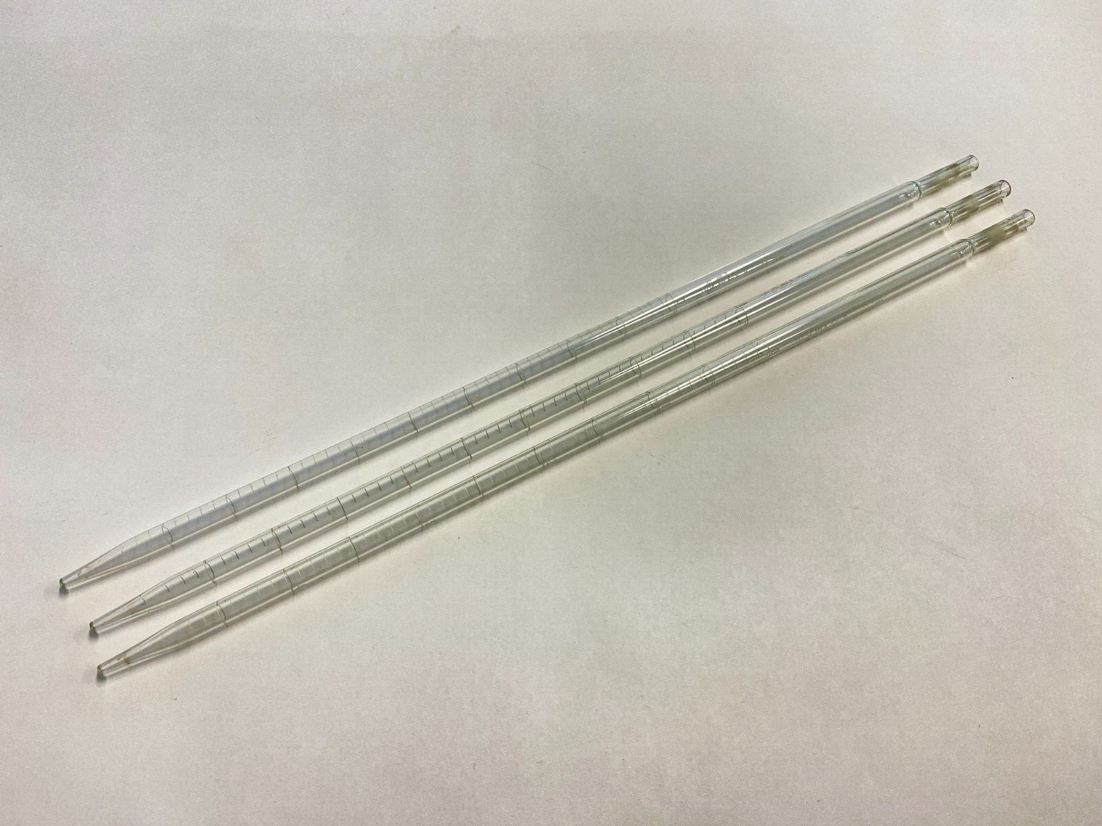 (3) KIMAX KIMBLE Glass 5mL in 1/10 Graduated TD Serological Pipets 13.75"