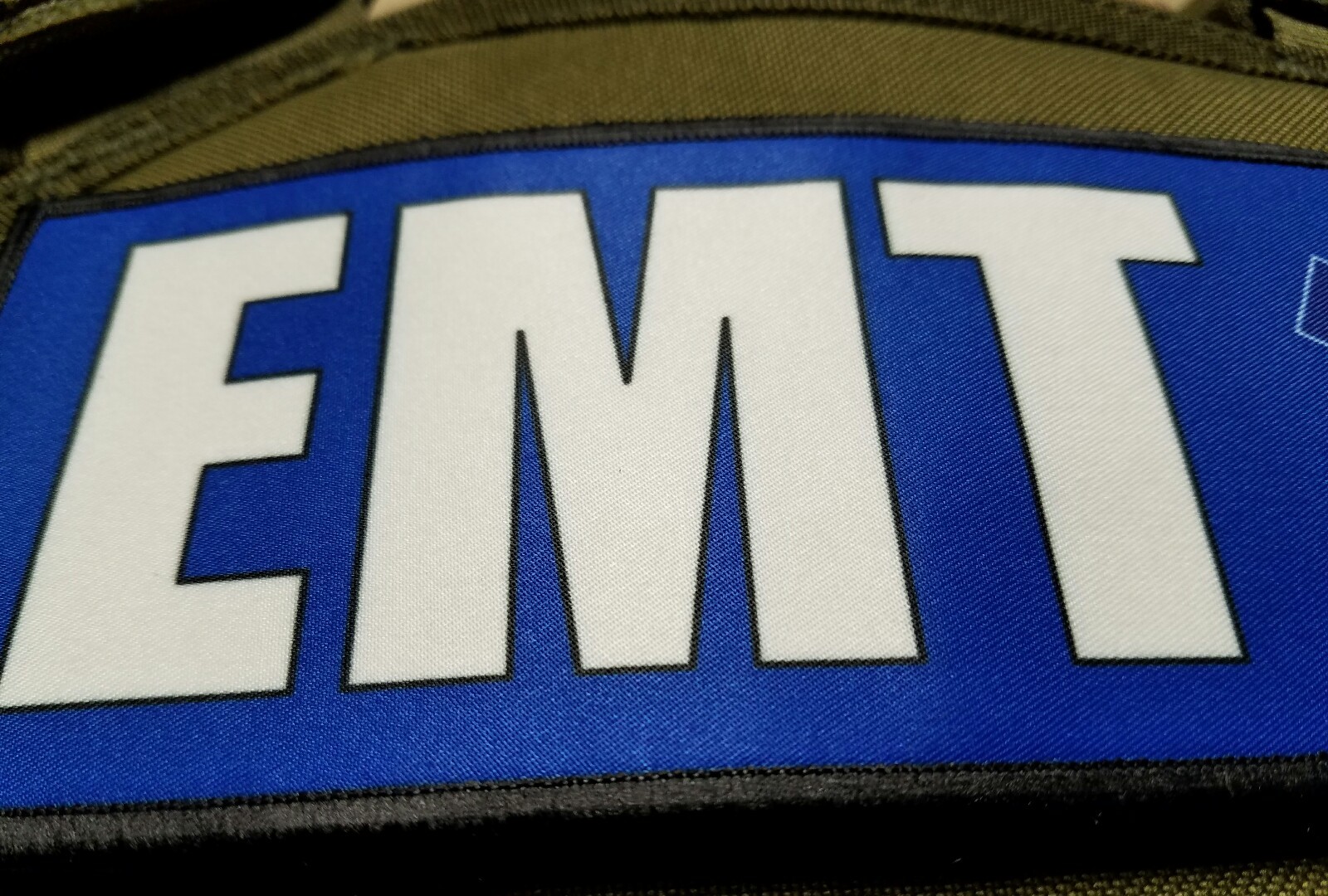 3x8" EMT Blue Medic Hook Plate Carrier Patch EMS Ambulance