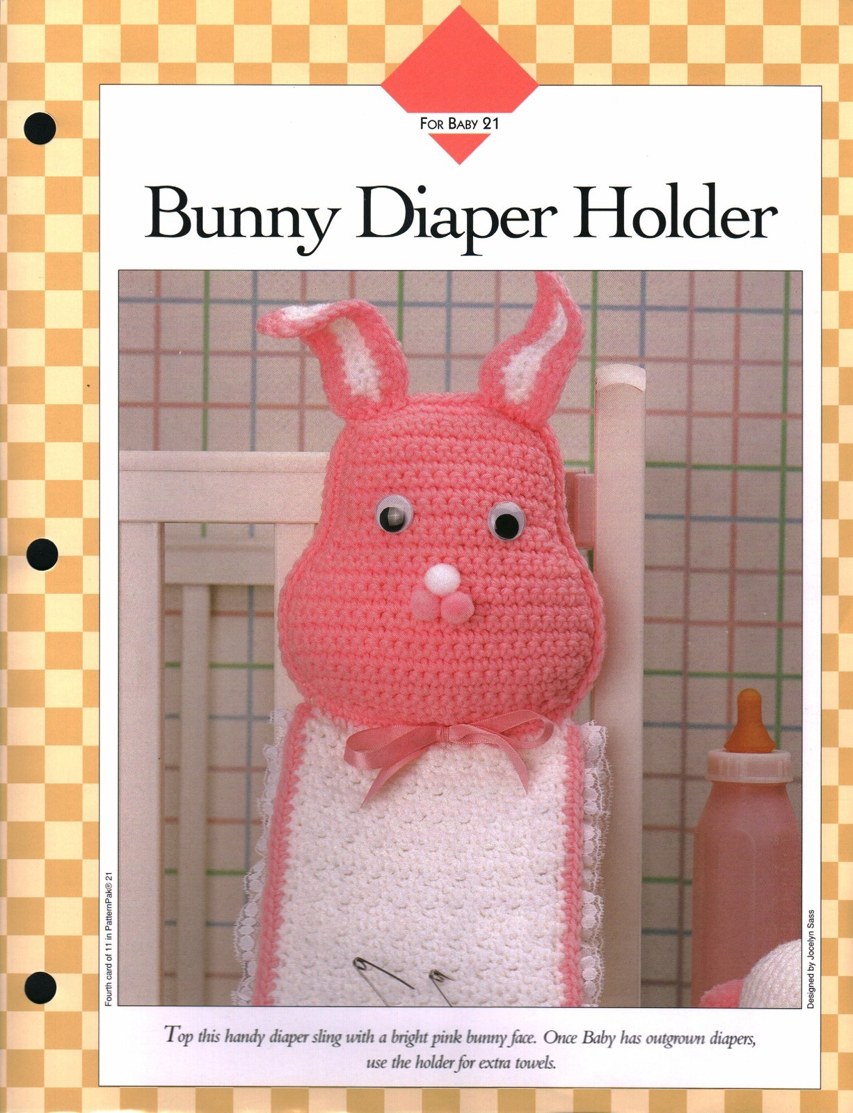 Bunny Diaper Holder - For Baby 21 | Vanna Crochet Faves 85210-D