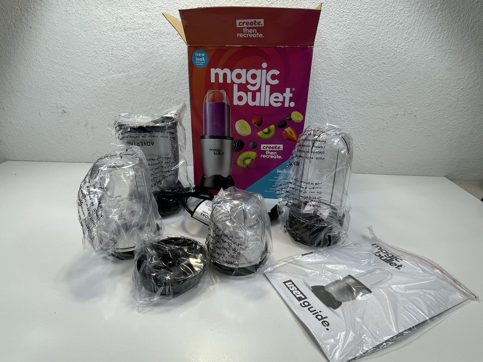 Magic Bullet Personal Blender Silver MBR-1101 11 Piece Set 250W NEW