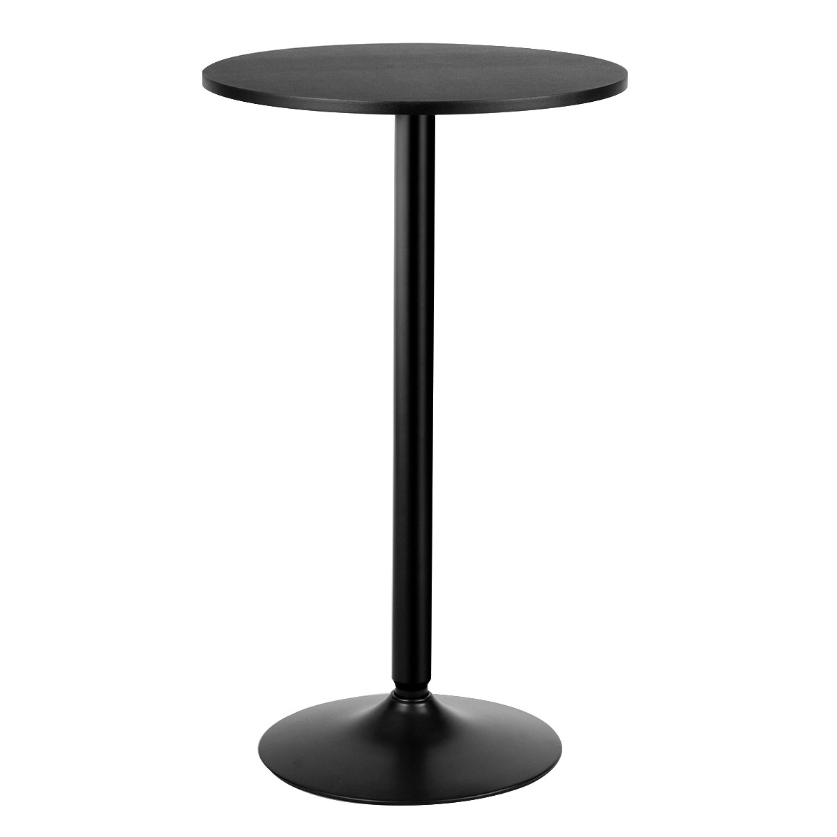 Costway 3PCS Pub Table Set 24" Round Bar Table & 2 Adjustable Bar Stools White