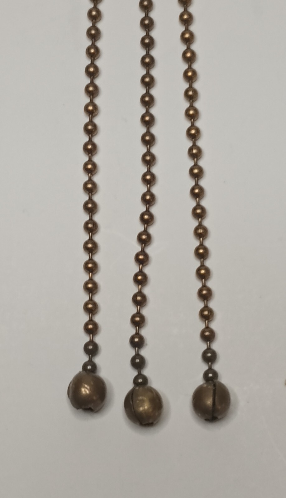Set of 3 Beaded Chains Aged for Vintage Ceiling Shades, Lamp Parts, Lamp Repair