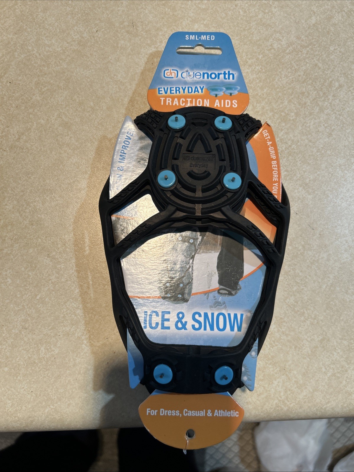 (1 Pair) due north Black W/2PK Spikes SML-MED for Ice & Snow Traction Aids