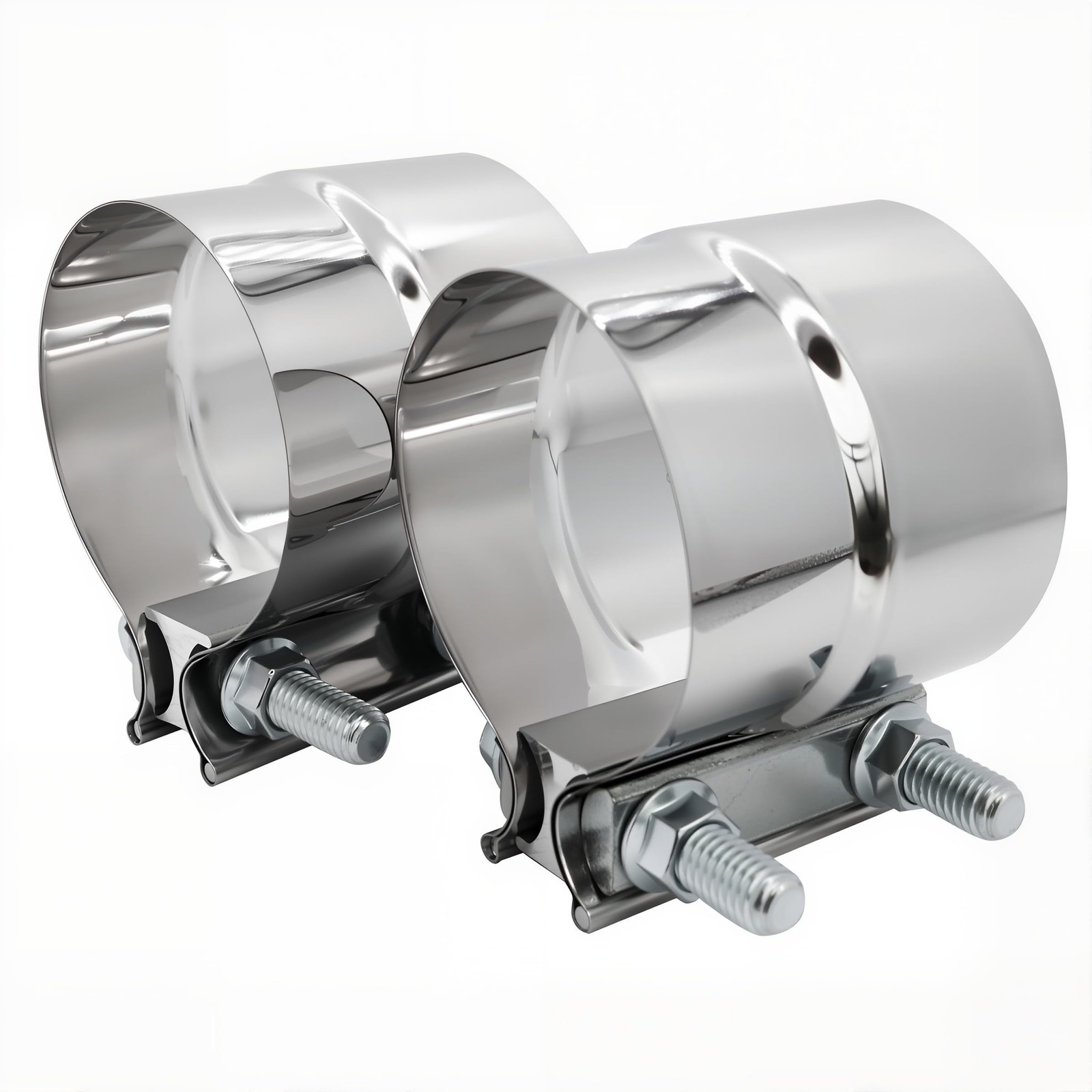 2.5 inch Exhaust Clamp Stainless Steel Muffler Band Clamps for 2.5" Inner Dia...