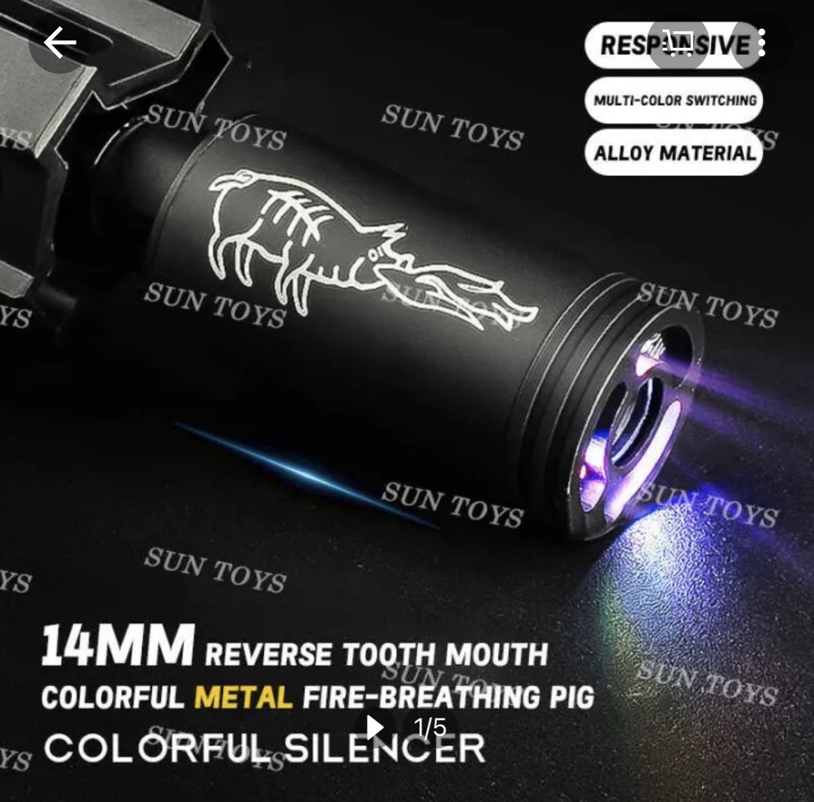14mm CCW Compact Airsoft/gel Blaster Multi Color Barrel Flash Unit Attachment
