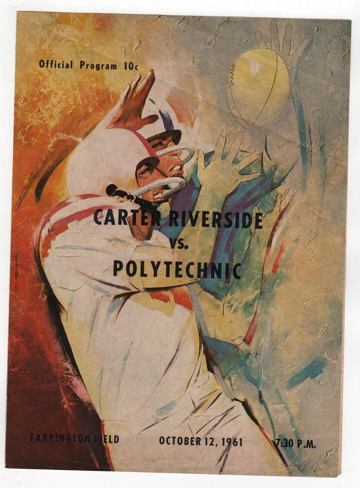 1961 Texas High School Football Program Carter Riverside v Polytechnic 49459