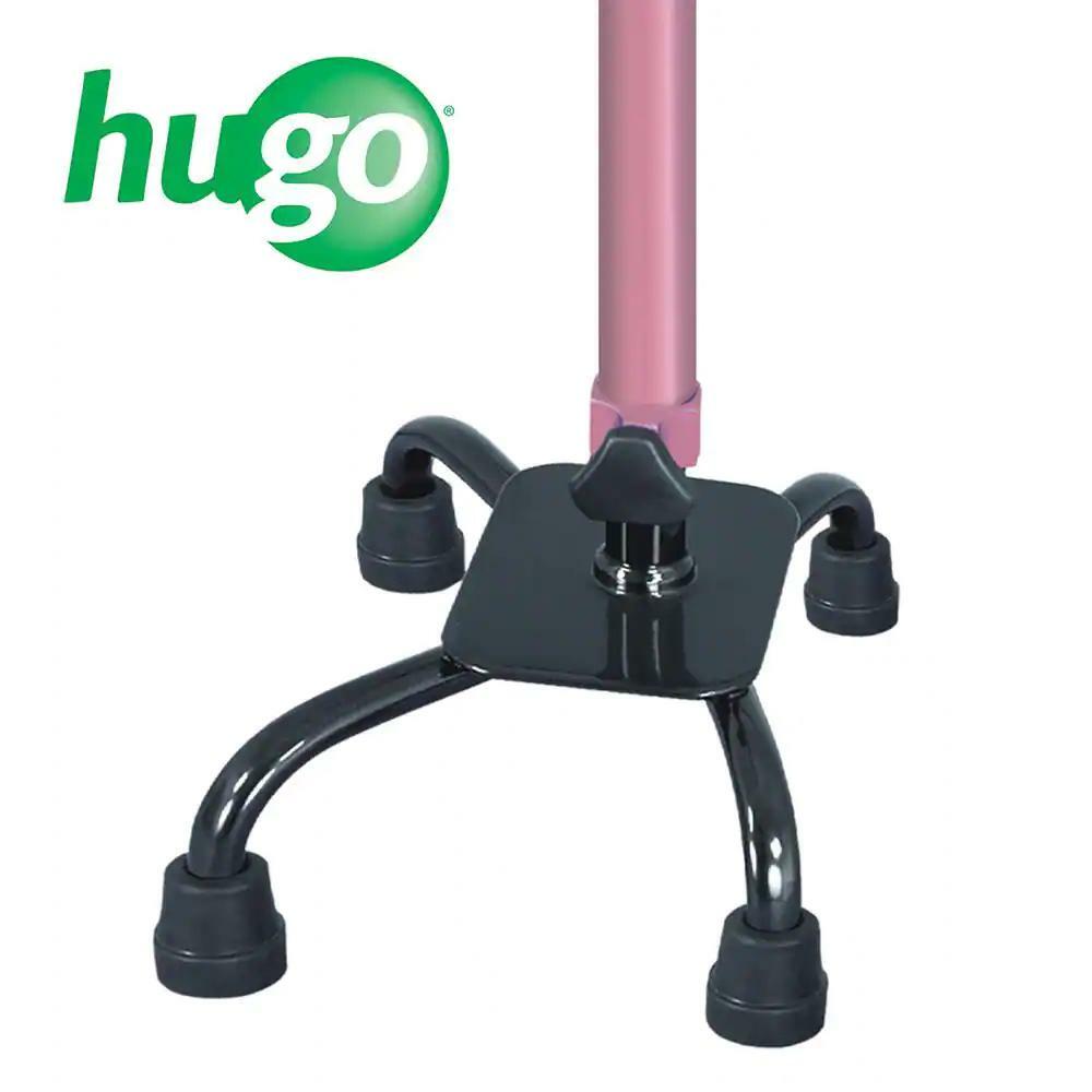 Hugo Mobility Quad Cane Adjustable Right/Left Hand Use Small Base 39 in. Height