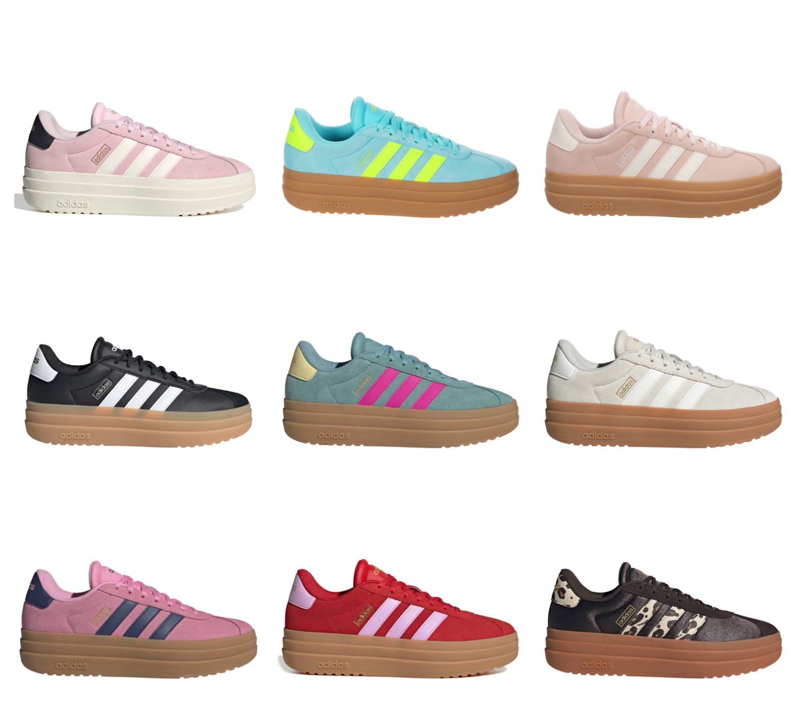 Adidas VL Court 3.0 Women's Blod Platform Shoes Sneakers Skate Trainer Low Top
