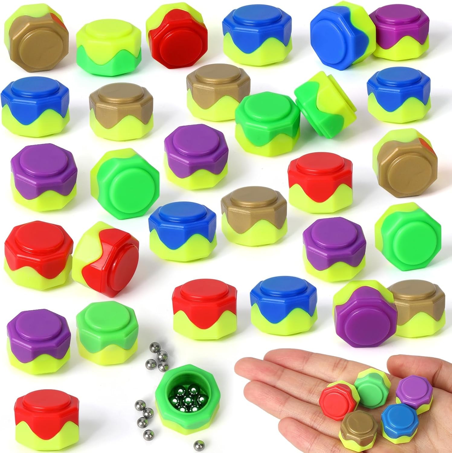 30 Pcs Weighted Design Gonggi Game Set with Steel Balls,Korean Traditional Game
