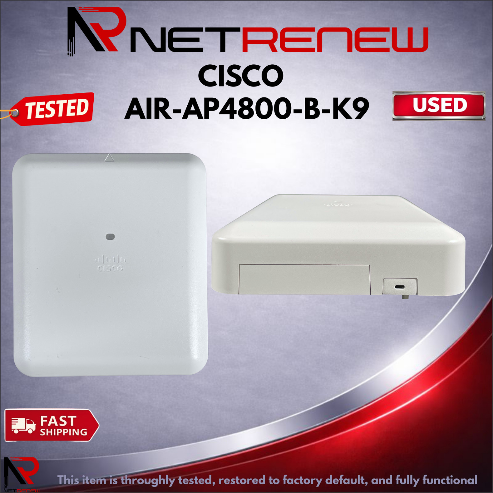 Cisco AIR-AP4800-B-K9 Dual-Band 802.11ac Wave 2 Wireless Access Point w/ Bracket