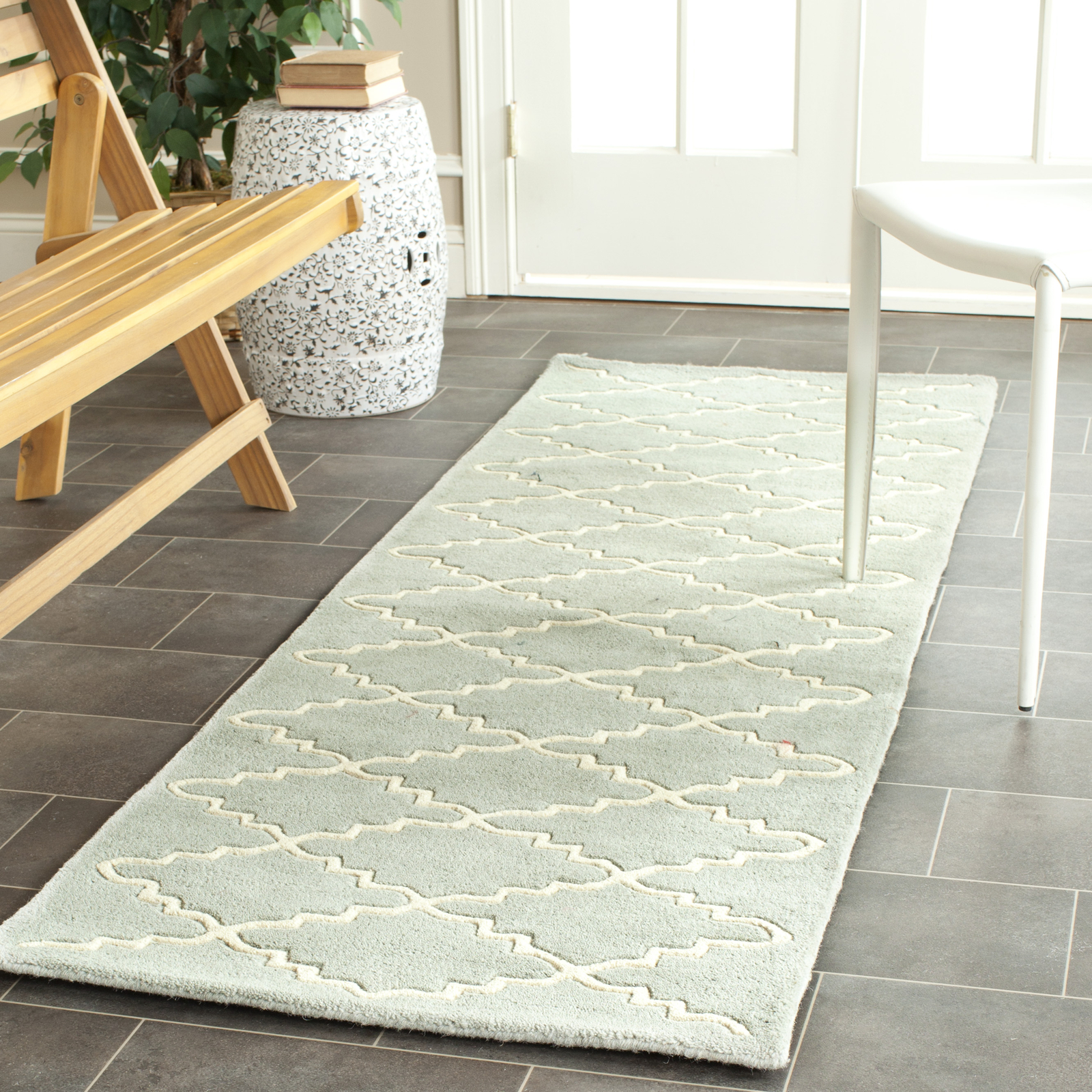 Safavieh Chatham LIGHT BLUE / IVORY 2'-3" X 11' Runner - CHT721E-211