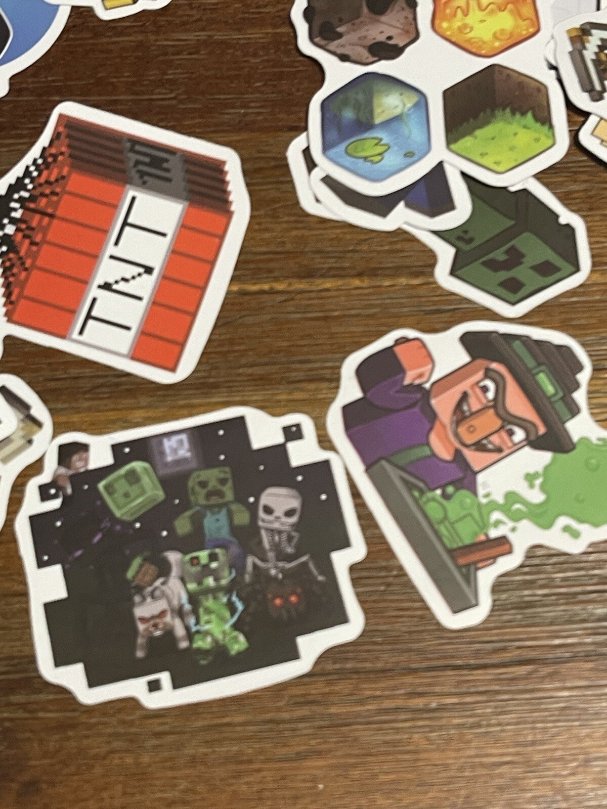 Set of 100 Minecraft Theme Sticker Decals Various