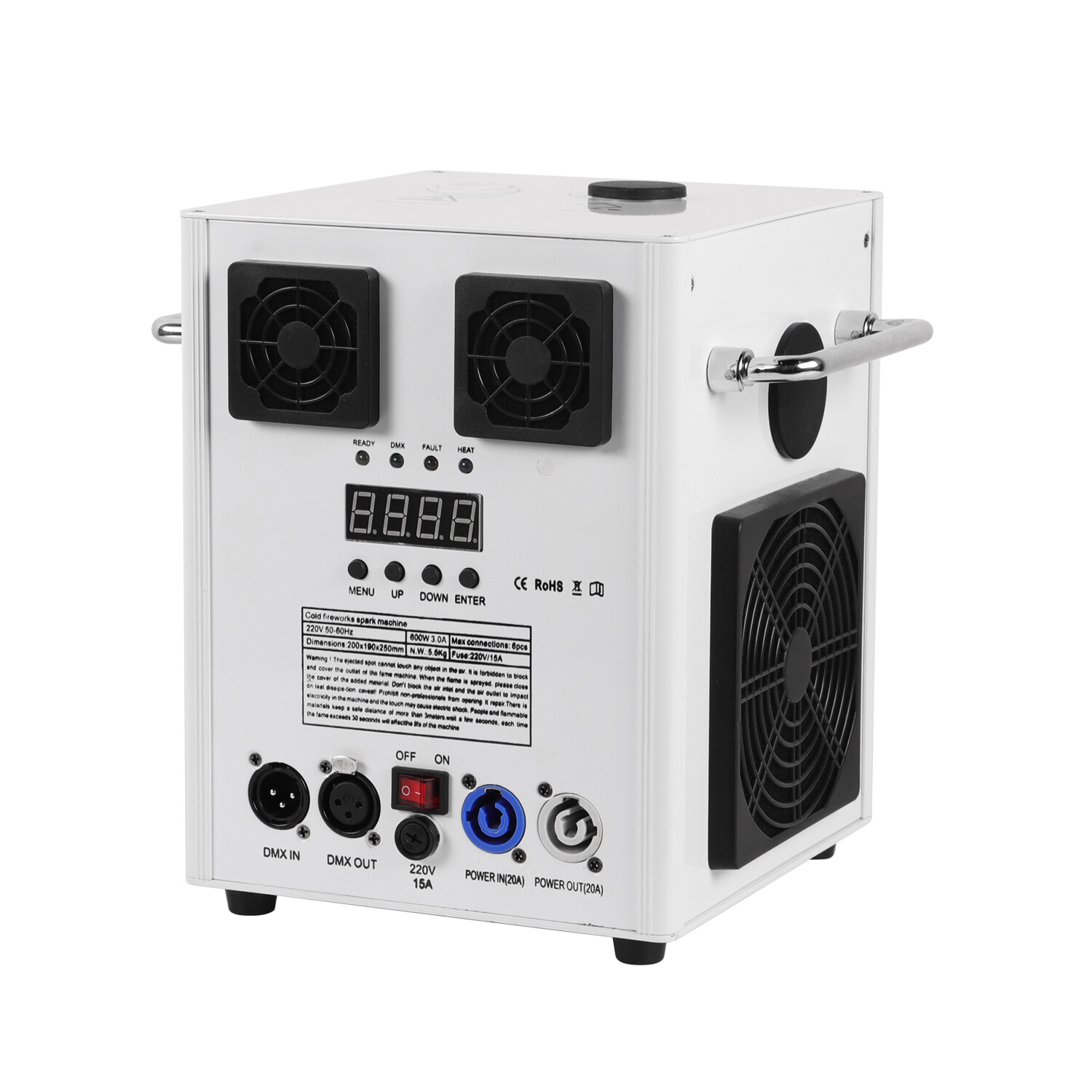 700W Cold Spark Machine DMX Stage Firework Machine Safe for Wedding Event Party